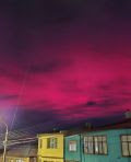 Aurora austral vista em Punta Arenas, no Chile