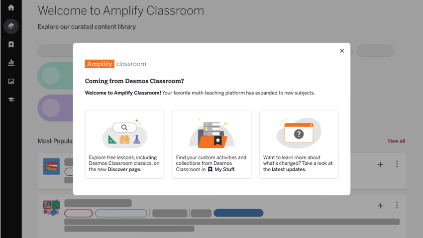 amplify classroom intro pop up