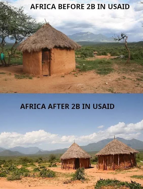 Meme showing that we waste money in Africa.