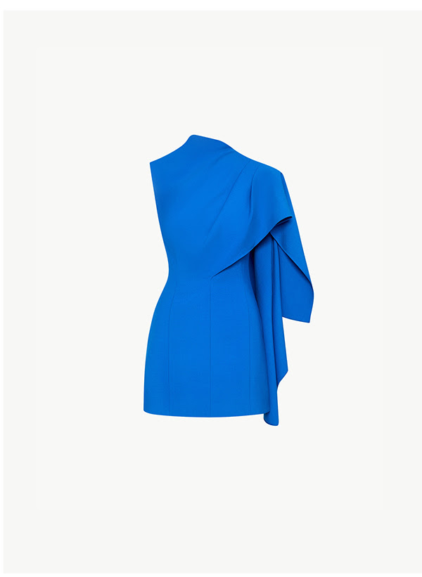 One Shoulder Cape Dress