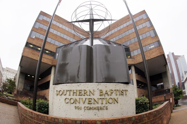 FILE - The headquarters of the Southern Baptist Convention is seen, Dec. 7, 2011, in Nashville, Tenn. The Southern Baptist Convention's top administrative body voted Tuesday, Feb. 20, 2024, to oust four congregations — one for having a woman as senior minister, two for what it said were failures related to the denomination's sexual-abuse policy and one for lack of financial participation. (AP Photo/Mark Humphrey, File)