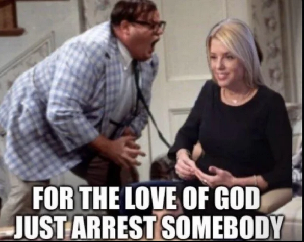 Pam Bondi never arrests anyone meme.