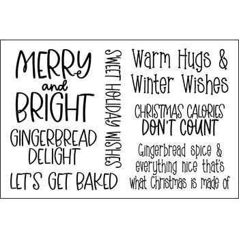 Image of Gingerbread Phrases Clear Stamp Set