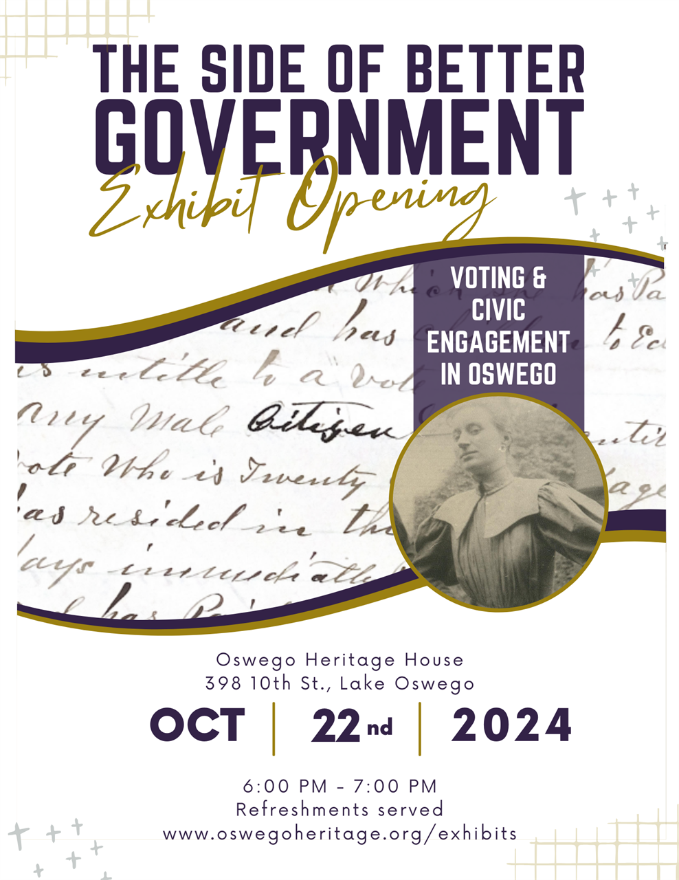 the side of better government exhibit opening flyer