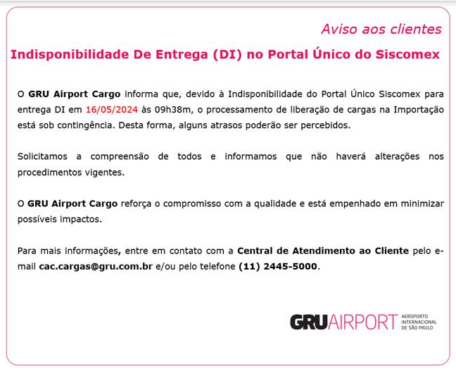 AEROPORTO COMUNICADO GRU