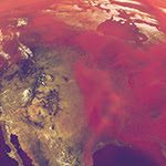 image of greenhouse gas over the US