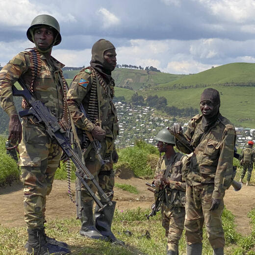 230111 -- GOMA, Jan. 11, 2023 -- Soldiers are seen in the territory of Masisi on Jan. 8, 2023. The plot thickens in the northeastern Democratic Republic of the Congo DRC as the rebels of the March 23 Movement M23 are still active in the northeastern North Kivu province, despite their recent withdrawal from several captured villages. TO GO WITH Feature: M23 rebels still active in NE DR Congo despite recent withdrawal Photo by /Xinhua DR CONGO-MASISI-M23 REBELS AlainxUaykani PUBLICATIONxNOTxINxCHN