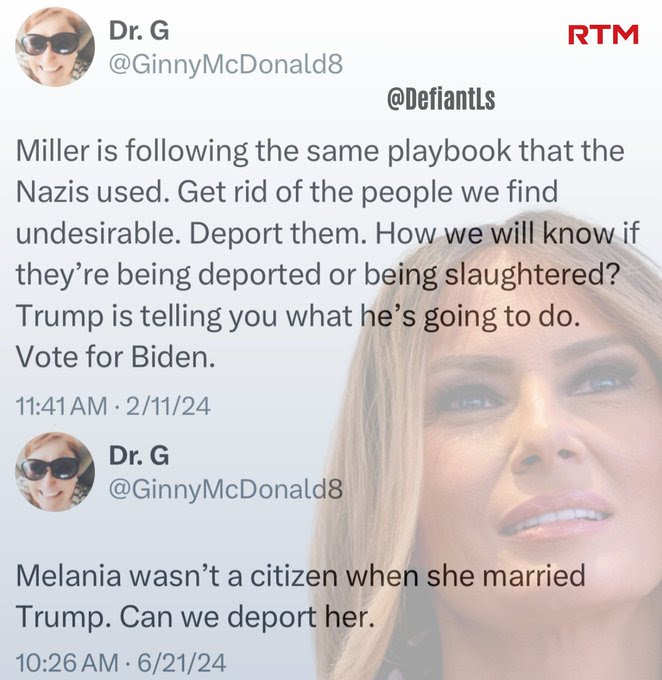 Hypocrite Dr. G who says people should never be deported then wants to deport Melania.