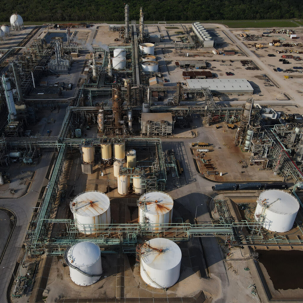 An aerial view of the OxyVinyls chemical plant in La Porte, Texas.