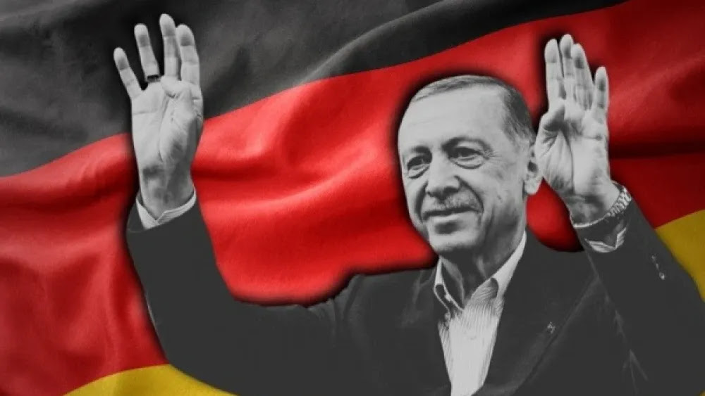 Erdogan and german flag