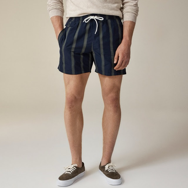 blue striped shorts