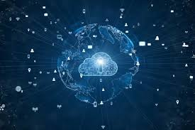 A symbol of a cloud, representing cloud computing, positioned within an illustration of planet Earth. The cloud symbolizes the virtualized infrastructure and services hosted over the internet, while the Earth serves as a metaphor for global connectivity and accessibility. This imagery visually communicates the ubiquitous nature of cloud computing, encompassing data storage, processing, and delivery across geographical boundaries.