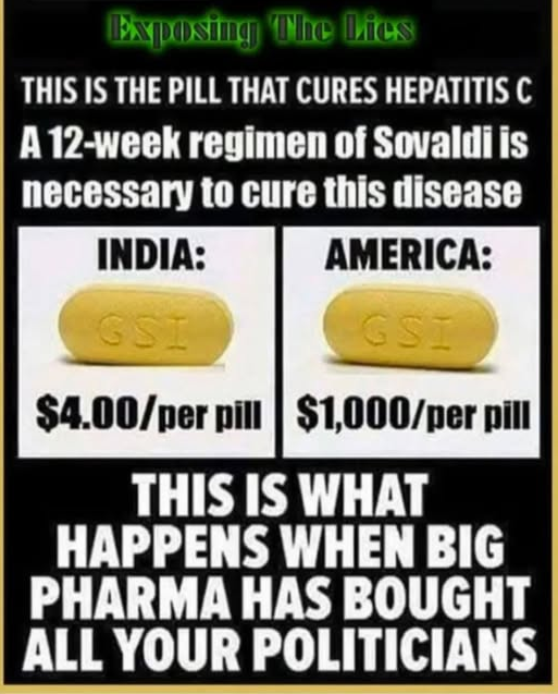 Meme comparing drug prices.