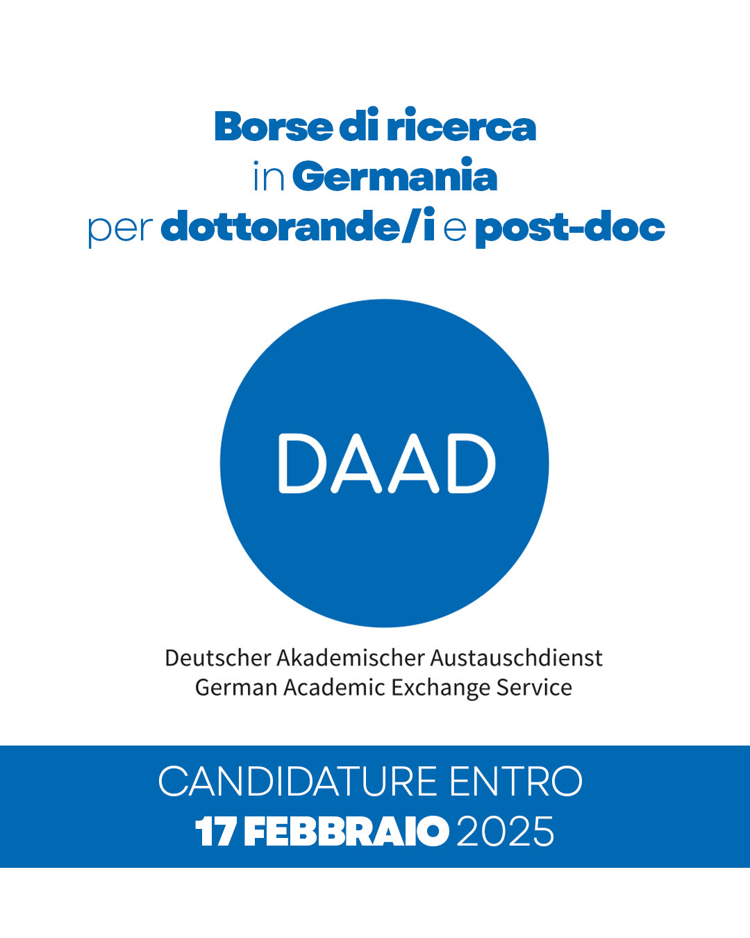 Borse di ricerca in Germania per dottorandi e post-doc - candidature entro il 17 febbraio 2025