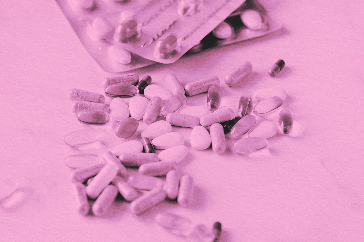 Capsule pills on White Table