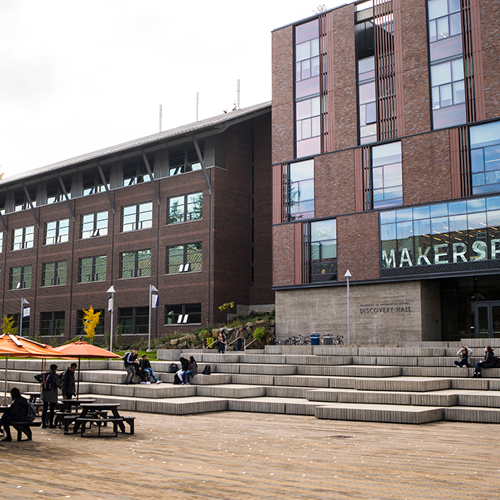 Students work outside the UW Bothell campus