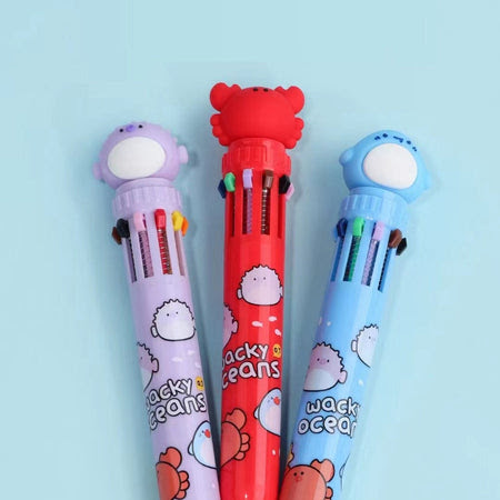 Ocean Animals 10-Color Retractable Pen