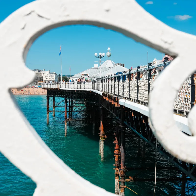 View of the Brighton pier in the summer