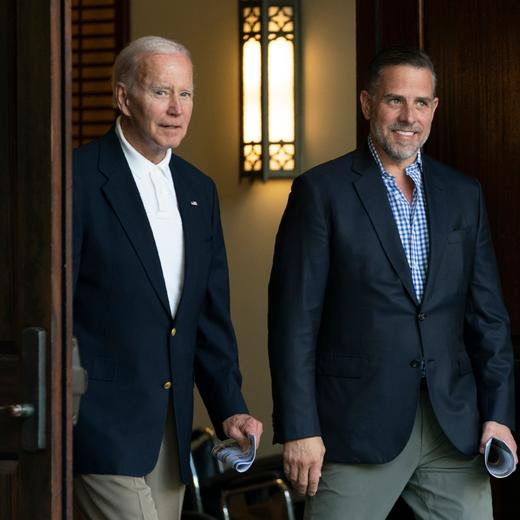 President Joe Biden and his son Hunter Biden leave Holy Spirit Catholic Church in Johns Island, S.C., after attending a Mass, Saturday, Aug. 13, 2022. Biden is in Kiawah Island with his family on vacation. (AP Photo/Manuel Balce Ceneta)