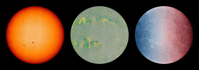 Three Views of Sun Surface