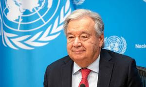 El Secretario General de la ONU, António Guterres, habla en una conferencia de prensa antes de la semana de la Asamblea General.