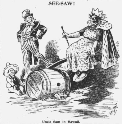 Hawaii Annexation Political Cartoon Queen