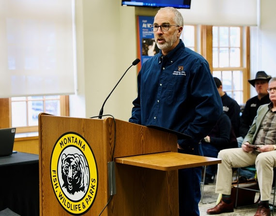 Acting Fisheries Division Administrator Jay Pravecek testifying at the Montana Fish & Wildlife Commission meeting on Nov. 12