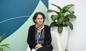 La ministra de Medio Ambiente de Chile, Maisa Rojas, durante una entrevista en la COP29 en Bakú, Azerbaiyán.