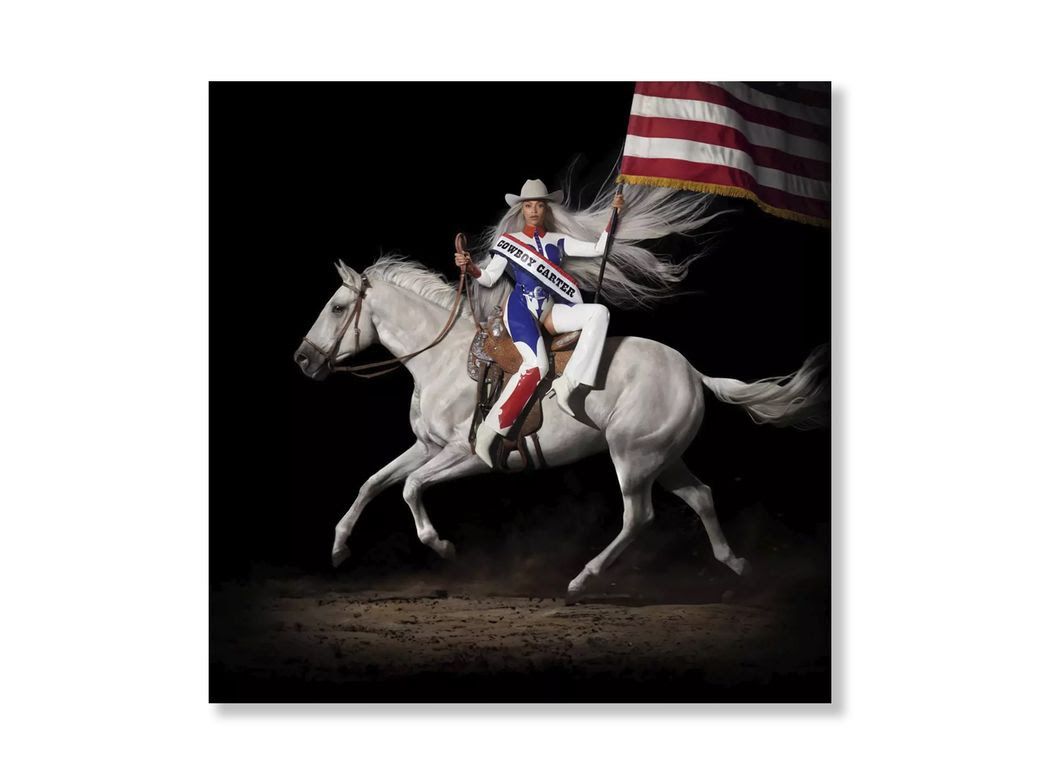 Album artwork for Beyoncé’s “Cowboy Carter” on a white background.