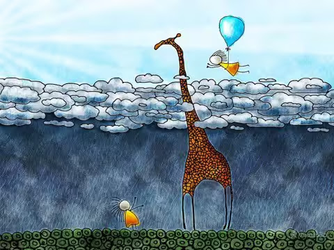 Giraffe-Rain-Underwater