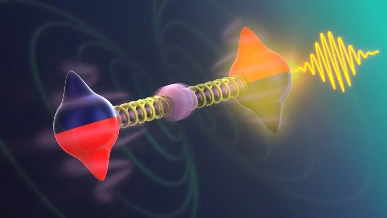 Artistic Illustration of Magnon Phonon Fermi Resonance in an Antiferromagnet