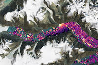 Map showing water elevation change following landslide tsunami.