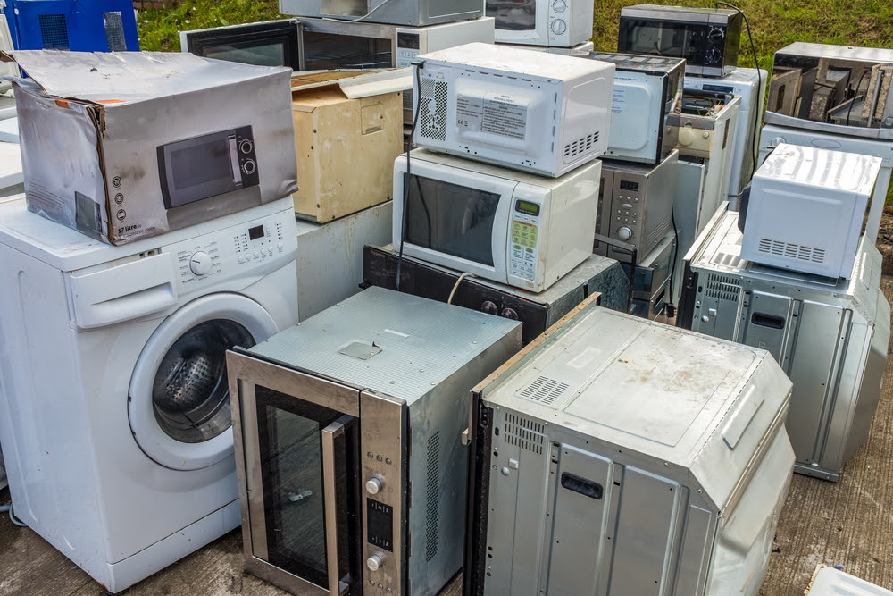 White goods waiting to be recycled