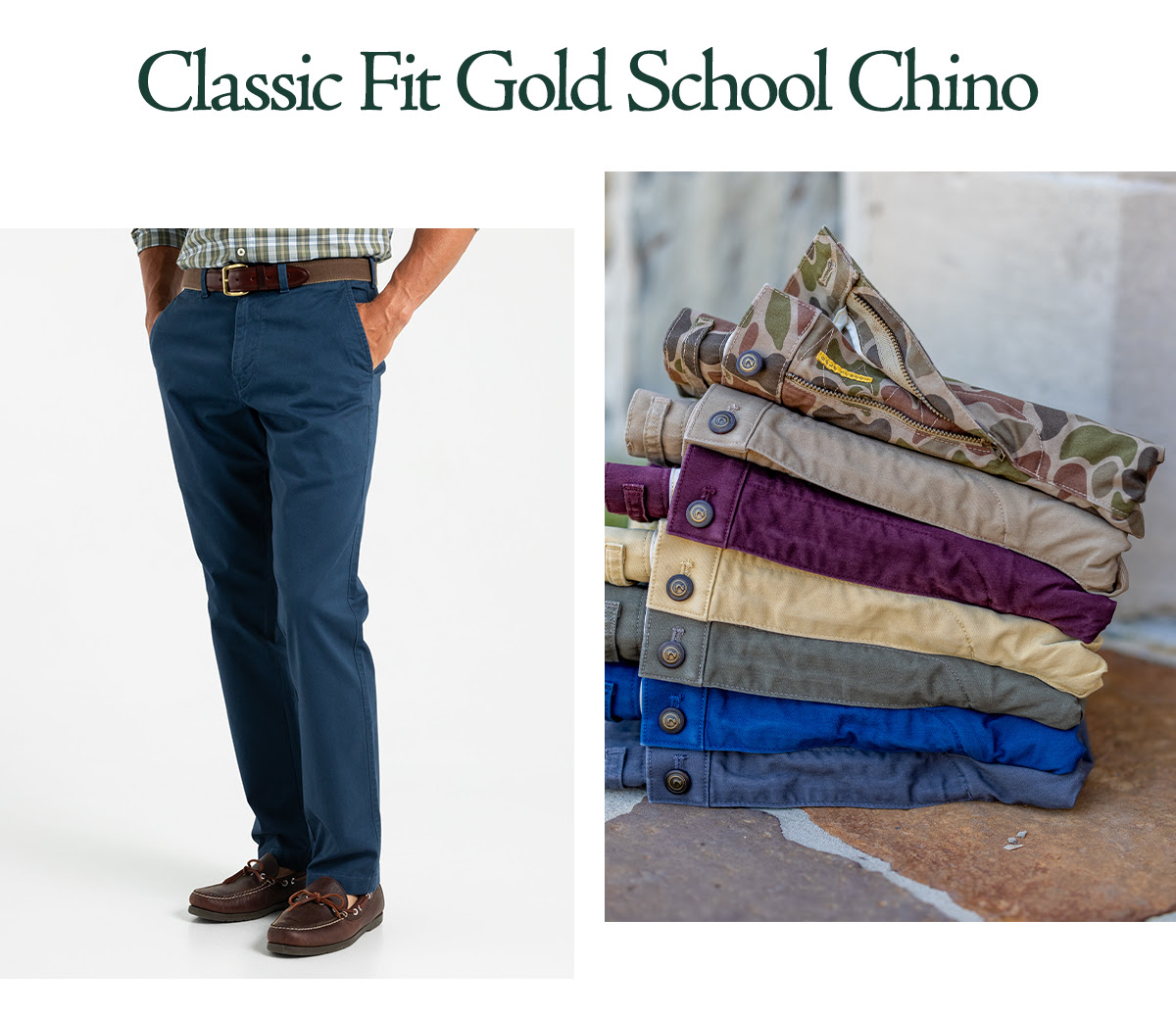 Classic fit gold school chino