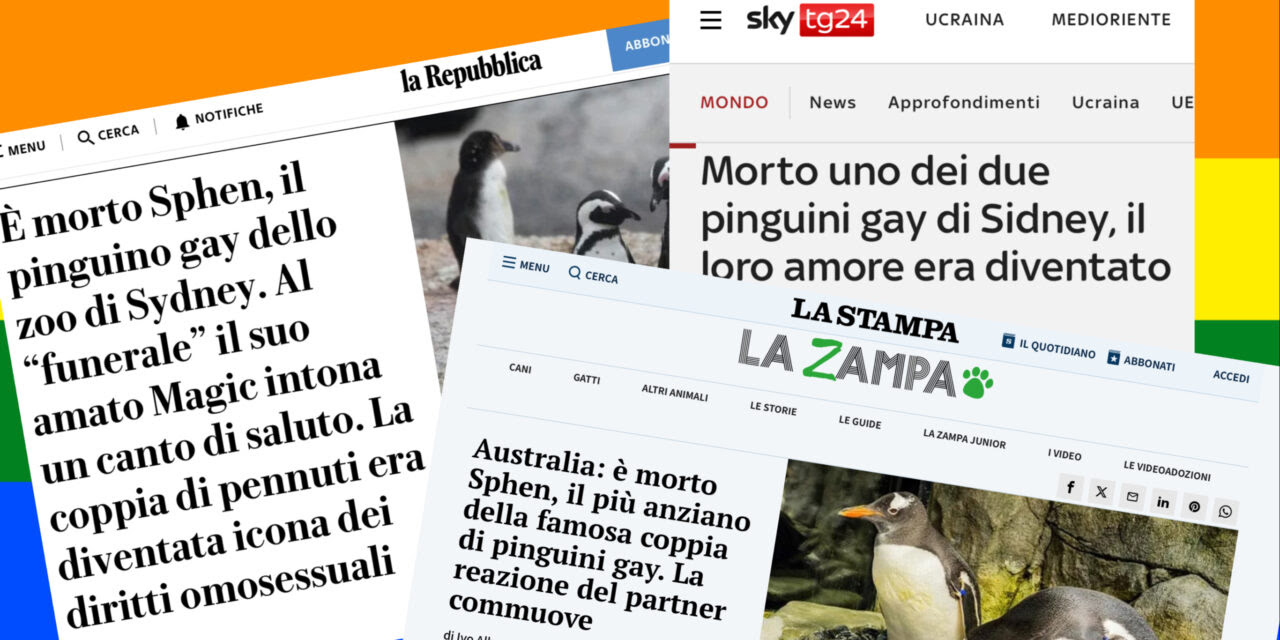 La morte del pinguino gay, il lutto del compagno e la vecchia sciocchezza del “se non è contro natura tra pinguini perché lo dovrebbe essere tra uomini?”, spiegata in breve