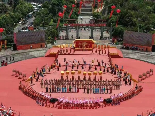 Photo shows the opening ceremony of the 17th Straits Forum-Chen Jinggu cultural activity week held on June 28 in Gutian County, Ningde City of southeast China's Fujian Province. (Provided by Gutian Integrated Media Center)