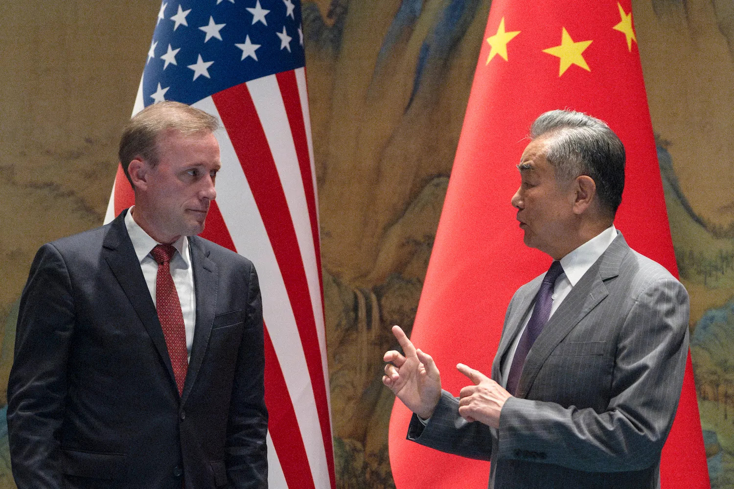 Chinese Foreign Minister Wang Yi meets with U.S. National Security Advisor Jake Sullivan in Beijing.