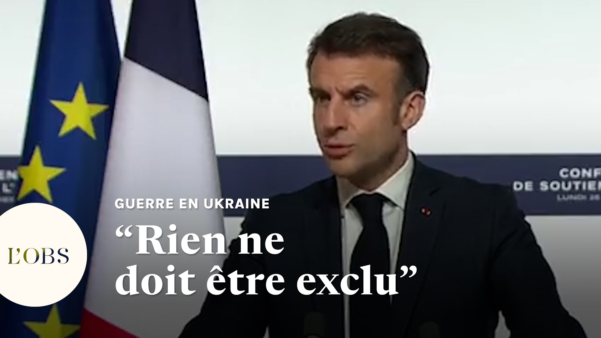Ukraine : Emmanuel Macron n'exclut pas l'envoi de "troupes au sol"