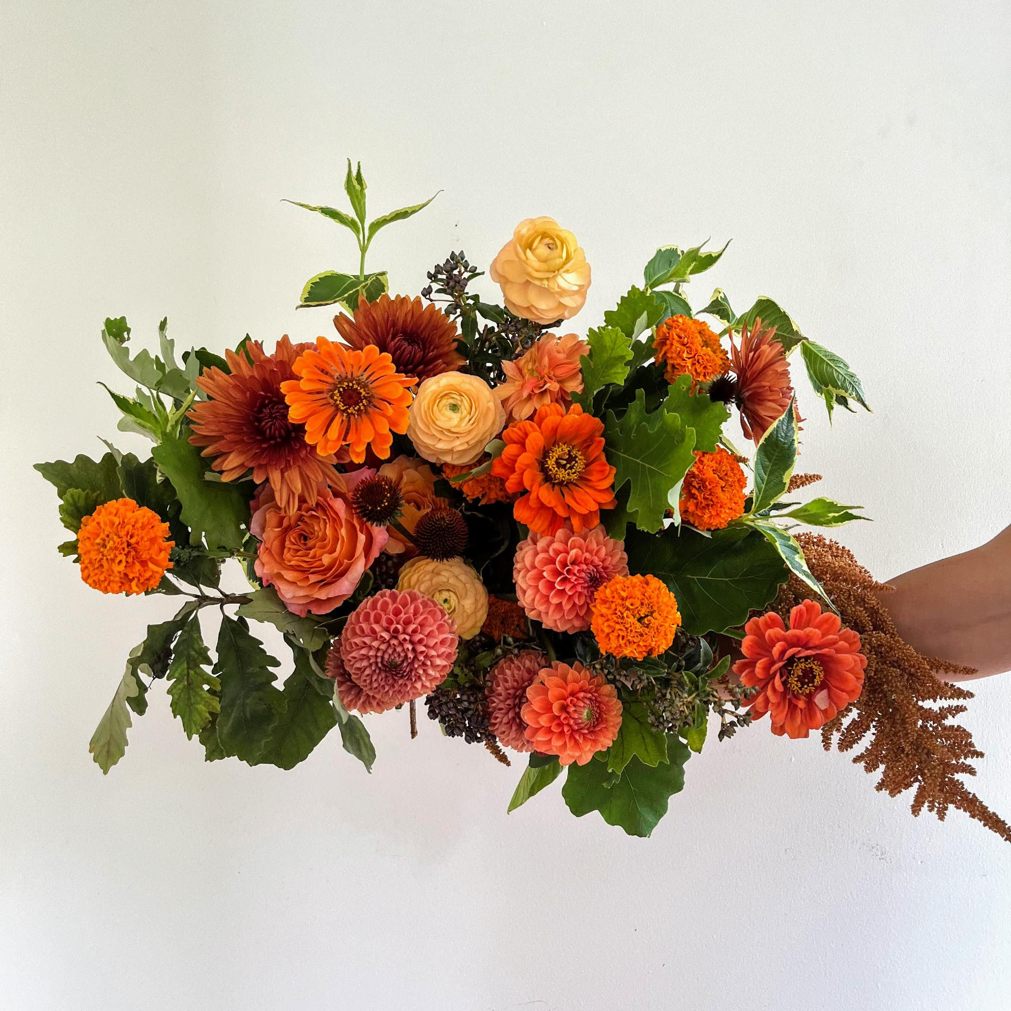 Persimmon and Spice Hand-Tied Bouquet
