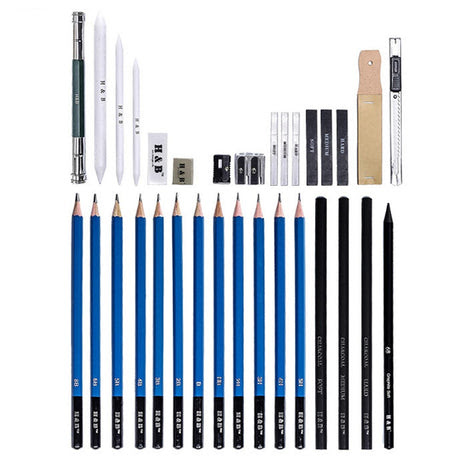 32Pcs Art Sketching Professional Drawing Pencils Set Charcoals Graphite Pencils Supplies