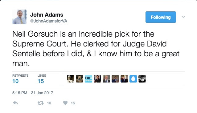 John Adams Gorsuch Tweet