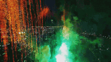 fireworks flying drone pov