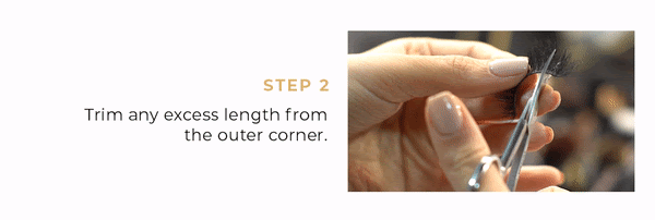 Step 2 - Trim any excess length from the outer corner.