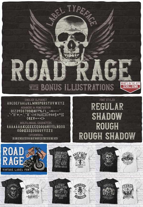 roda rage font with bonus illustrations