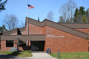 View of the exterior of the Michigan Iron Industry Museum