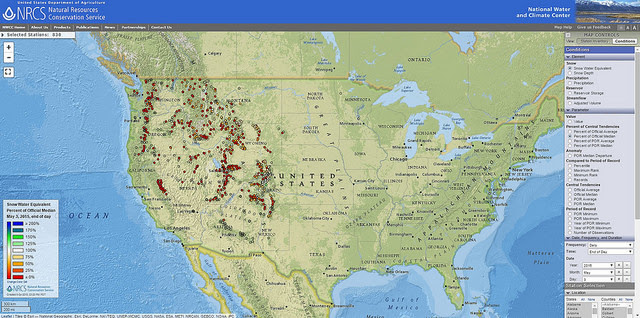 A new, interactive map lets you compare current snowpack data to historical records