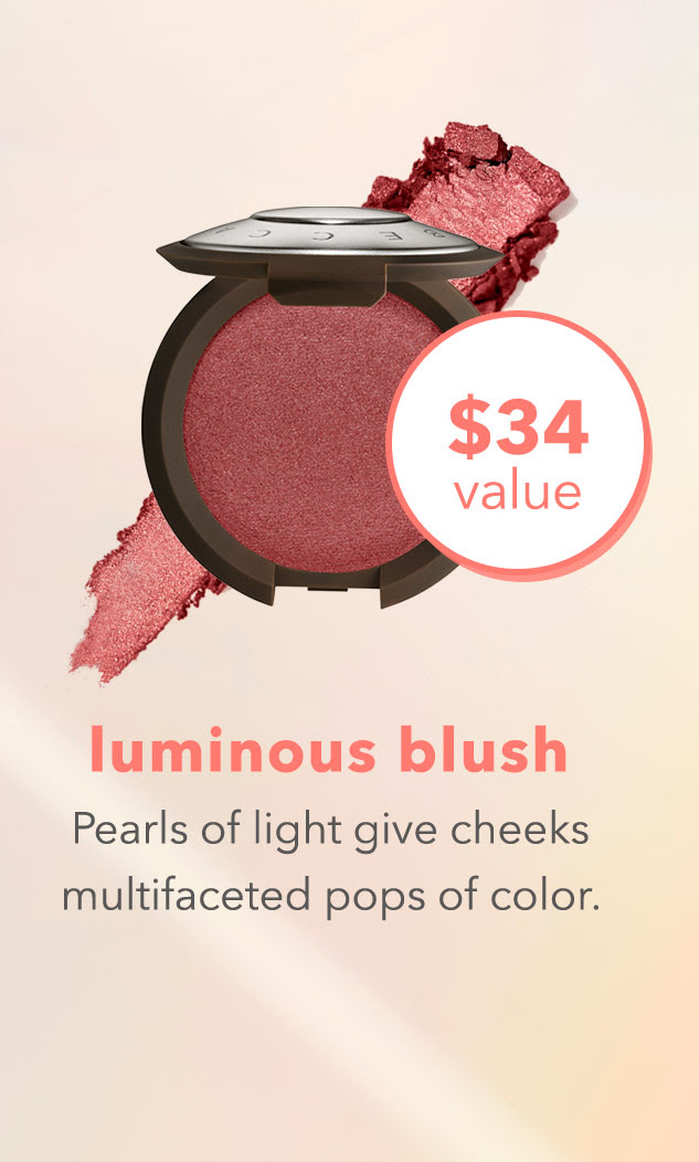 shop now luminous blush pearls of light give cheeks multifaceted pops of color. - shop now