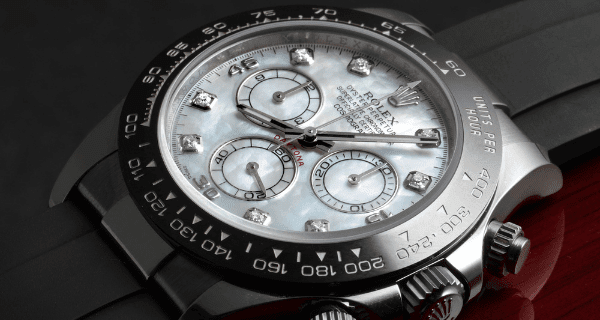 Rolex Cosmograph Daytona White Gold MOP Diamond Dial Mens Watch 116519
