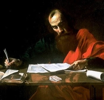 Saint Paul Writing His Epistles, attributed to Valentin de Boulogne, c. 1618-1620