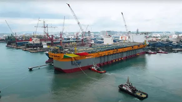 Watch: Exxon Prosperity FPSO Leaves Dry Dock